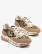  Sneakers panterați pe talpă groasă cu aplicație decorativă Ronivelle