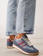  Sneakers retro cu cusături decorative și inserții cu textură de piele întoarsă Isanna Albaștri