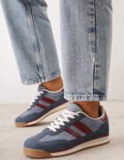  Sneakers retro cu cusături decorative și inserții cu textură de piele întoarsă Isanna Albaștri