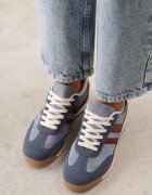  Sneakers retro cu cusături decorative și inserții cu textură de piele întoarsă Isanna Albaștri