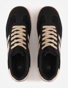  Sneakers retro cu cusături decorative și inserții cu textură de piele întoarsă Isanna Negri