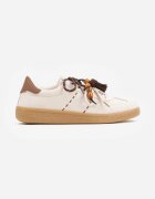  Sneakers retro în stilul tenisilor cu șireturi duble și franjuri Salmisa Bej