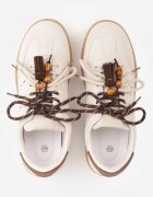  Sneakers retro în stilul tenisilor cu șireturi duble și franjuri Salmisa Bej