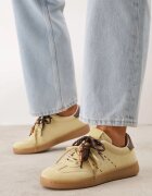  Sneakers retro în stilul tenisilor cu șireturi duble și franjuri Salmisa Galbeni
