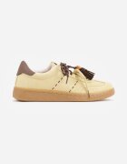  Sneakers retro în stilul tenisilor cu șireturi duble și franjuri Salmisa Galbeni