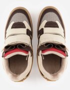  Sneakers retro izolați pe talpă compensată ascunsă cu barete cu scai Penetia Bej