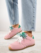  Sneakers roz cu șireturi duble și cusături Teleritia