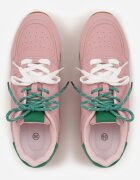  Sneakers roz cu șireturi duble și cusături Teleritia
