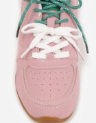  Sneakers roz cu șireturi duble și cusături Teleritia