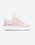  Sneakers roz din Imitație de Piele cu Inserție Metalică și Sclipici Fleuriue