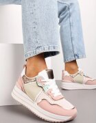  Sneakers Roz pe talpă groasă decorați cu sclipici Petasse