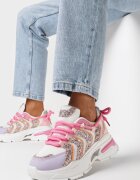  Sneakers Roz-violet pe Platformă cu Inserții de Sclipici Flenai