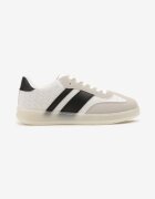  Sneakers Tenisi Alb-Negru cu Model Geometric Eleamila