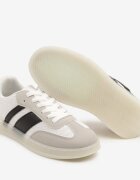  Sneakers Tenisi Alb-Negru cu Model Geometric Eleamila