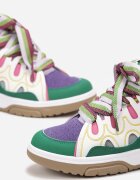  Sneakers Verzi cu Șireturi Decorative și Sclipici Nevesa