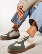  Sneakers Verzi cu Talpă Groasă și Inserții Decorative Galivia