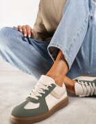  Sneakers Verzi cu Talpă Groasă și Inserții Decorative Galivia