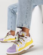  Sneakers violet cu cusături și șireturi late Leontine