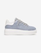  Sneakerși Albaștri cu șireturi cu talpă groasă decorați cu zirconii Samma