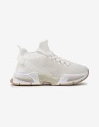  Sneakersi Albi cu cholewka tip șosetă și talpă groasă ușori