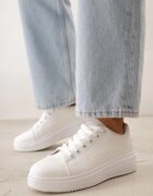  Sneakerși Albi Cu șireturi Cu design clasic Cu talpă groasă Cataria