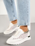  Sneakerși Albi cu Talpă din Spumă cu Partea Superioară Ajurată Rineora