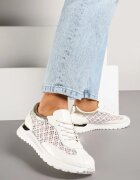  Sneakerși Albi cu Talpă din Spumă cu Partea Superioară Ajurată Rineora