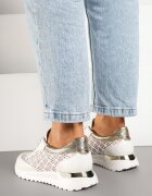  Sneakerși Albi cu Talpă din Spumă cu Partea Superioară Ajurată Rineora