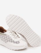  Sneakerși Albi cu Talpă din Spumă cu Partea Superioară Ajurată Rineora