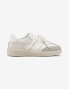  Sneakersi Argintii-Gri în Stilul Tenisilor Clasici cu Ornament Perlat Nalarie