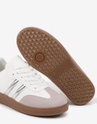  Sneakerși Argintii Plați cu Benzi Ardama