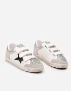 Sneakerși Argintiu-Alb cu Scai și Decorațiuni cu Sclipici Mappe