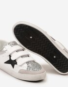  Sneakerși Argintiu-Alb cu Scai și Decorațiuni cu Sclipici Mappe