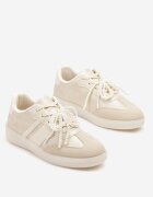 Sneakerși Bej în Stil de Adidași Clasici cu Ornamente de Perle Nalarie