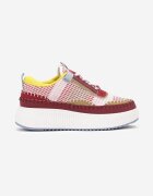  Sneakerși Bordo cu Talpă Groasă Decorate cu Cusături Terilira