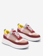  Sneakerși Bordo cu Talpă Groasă Decorate cu Cusături Terilira