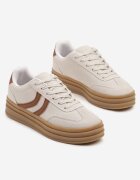  Sneakerși Gri în stilul Tenisilor Clasici pe Platformă Reliefată Lisanelia