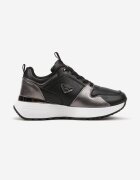  Sneakerși Negri cu Perforație și Inserații Metalice Decorative Kamirea