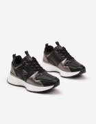  Sneakerși Negri cu Perforație și Inserații Metalice Decorative Kamirea