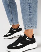  Sneakerși Negri pe talpă groasă decorați cu sclipici Evllina