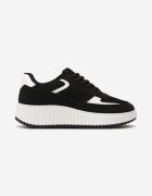  Sneakerși Negri pe talpă groasă decorați cu sclipici Evllina