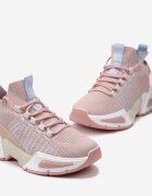  Sneakerși Roz cu Partea Superioară Tip Șosetă și Talpă Groasă Ușoară