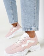  Sneakersi Roz cu Talpă Masivă și Inserție Strălucitoare Skyletia