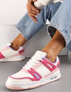  Sneakerși Sport Alb-Roz cu Inserții din Piele Ecologică Isadona