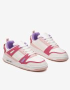 Sneakerși Sport Alb-Roz cu Inserții din Piele Ecologică Isadona