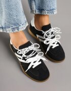  Sneakerși Teniși Negri cu Motiv Geometric Telanilia