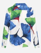 sophyline Cămașă Alb-Bleumarin cu Croială Clasică cu Model Floral Rubuselle