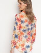 sophyline Cămașă Bej-Albastru florală cu nasturi Horisa