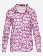 sophyline Cămașă Fucsia de bumbac cu croială clasică cu imprimeu floral Tarievia