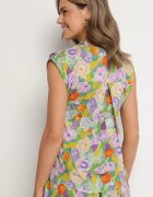 sophyline Cămașă Violet-Verde din Bumbac cu Model Floral Natiana